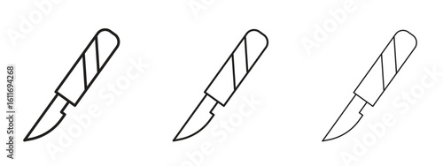 Scalpel icons. Outline or line icon design bundle.