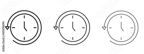 Rewind time icons. Outline or line icon design bundle.