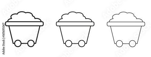 Raw material icons. Outline or line icon design bundle.