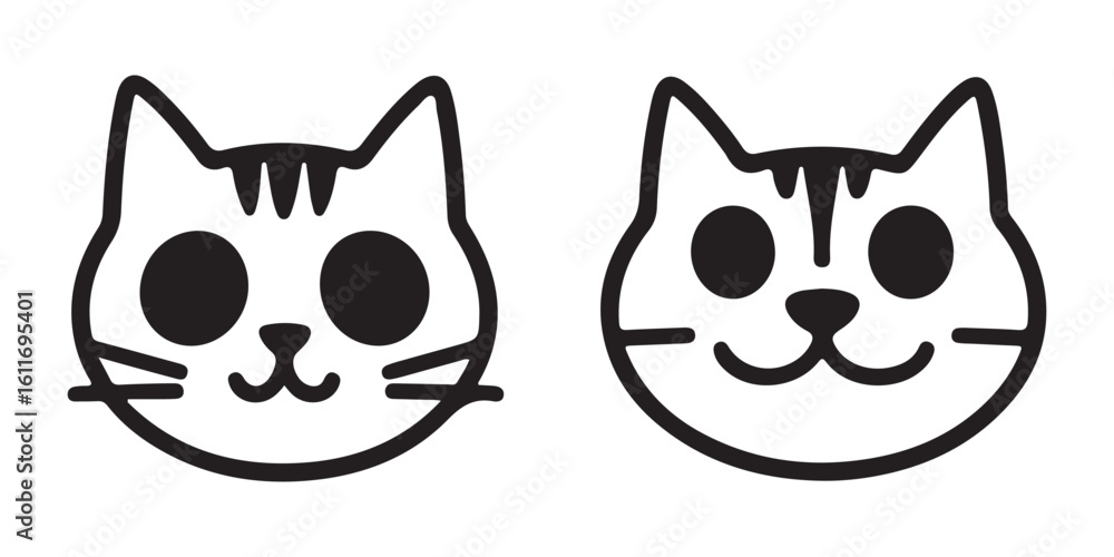 Fototapeta premium Cat Faces Icon Set