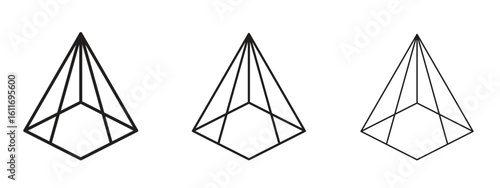 Prism icons. Outline or line icon design bundle.