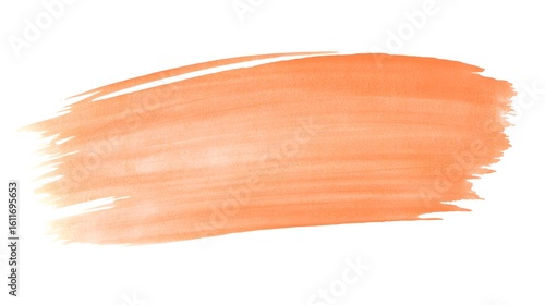Peachy orange watercolor brushstroke.