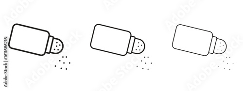 Pepper shaker icons. Outline or line icon design bundle.