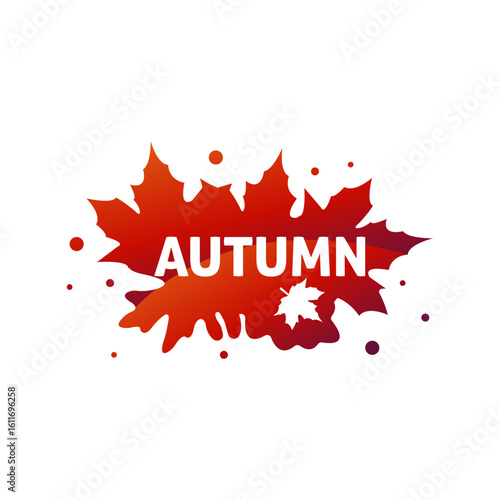 Fall Season Maple Leaf Badge  Vector Graphic for Marketing