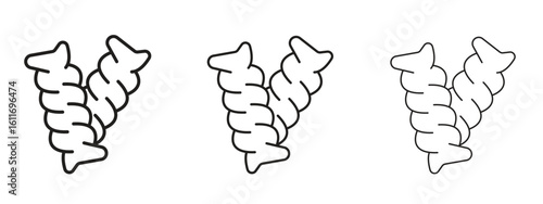 Pasta icons. Outline or line icon design bundle.