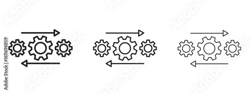 Operation icons. Outline or line icon design bundle.