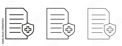 Medical record icons. Outline or line icon design bundle.