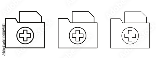 Medical history icons. Outline or line icon design bundle.