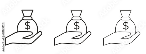 loan icons. Outline or line icon design bundle.