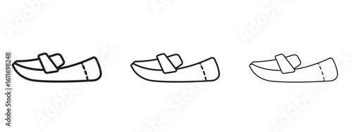 Loafer icons. Outline or line icon design bundle.
