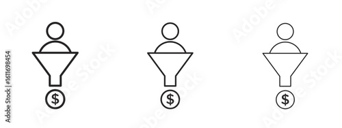 Lead generation icons. Outline or line icon design bundle.