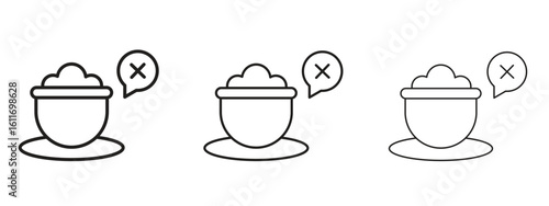 Lack of appsetite icons. Outline or line icon design bundle.