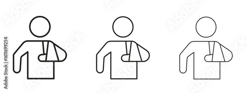 Injury icons. Outline or line icon design bundle.