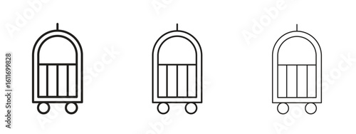 Hotel service icons. Outline or line icon design bundle.