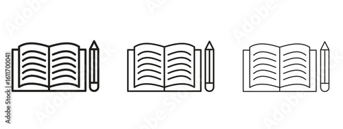 Homework icons. Outline or line icon design bundle.