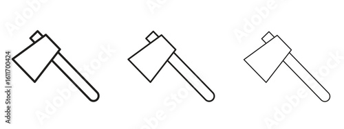Hatchet icons. Outline or line icon design bundle.