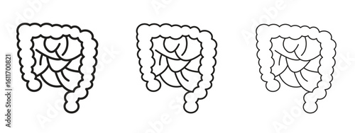 Gut icons. Outline or line icon design bundle.