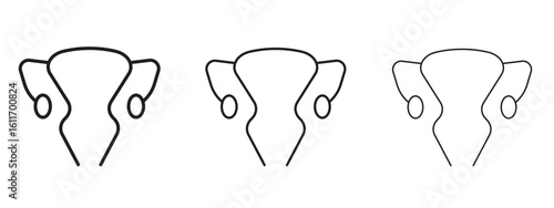 Gynecology icons. Outline or line icon design bundle.