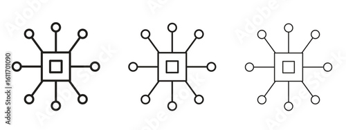 Frameworks icons. Outline or line icon design bundle.