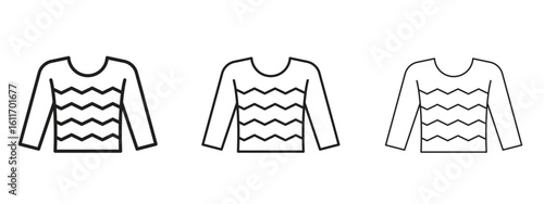 Female sweater icons. Outline or line icon design bundle.