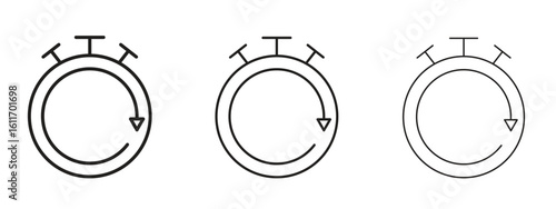 Fast processing icons. Outline or line icon design bundle.