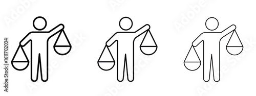 Ethics icons. Outline or line icon design bundle.