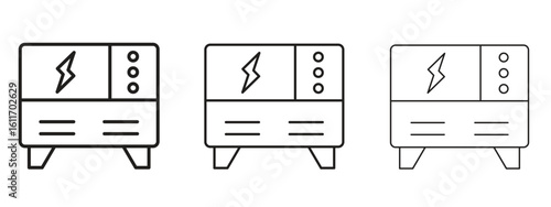 Electric generator icons. Outline or line icon design bundle.
