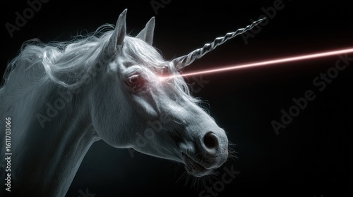 Magical unicorn with laser beam
