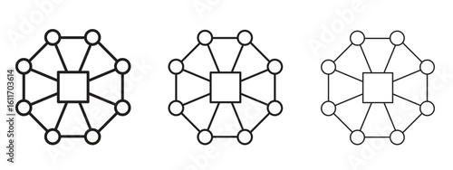 Dependency icons. Outline or line icon design bundle.