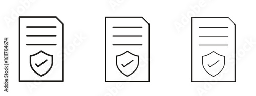Contract coverage icons. Outline or line icon design bundle.
