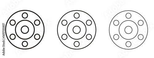 Car bearing icons. Outline or line icon design bundle.