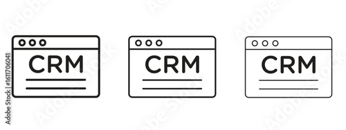 CRM icons. Outline or line icon design bundle.