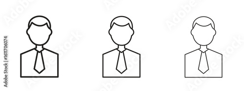Businessman icons. Outline or line icon design bundle.