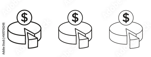 Budget planning icons. Outline or line icon design bundle.