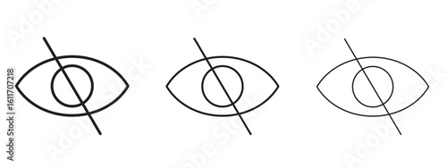 Blindness icons. Outline or line icon design bundle.