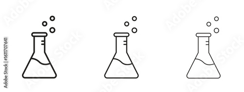 Beaker icons. Outline or line icon design bundle.