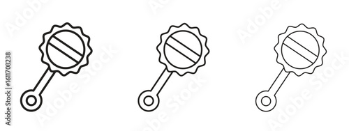 baby rattle icons. Outline or line icon design bundle.