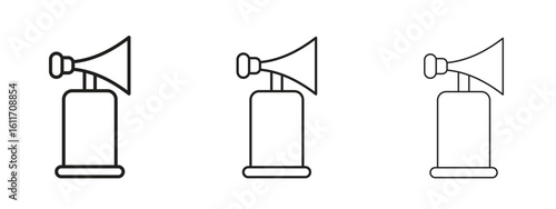 Air horn icons. Outline or line icon design bundle.