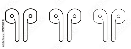 Air pods icons. Outline or line icon design bundle.