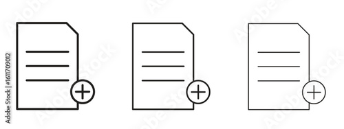 Add document icons. Outline or line icon design bundle.