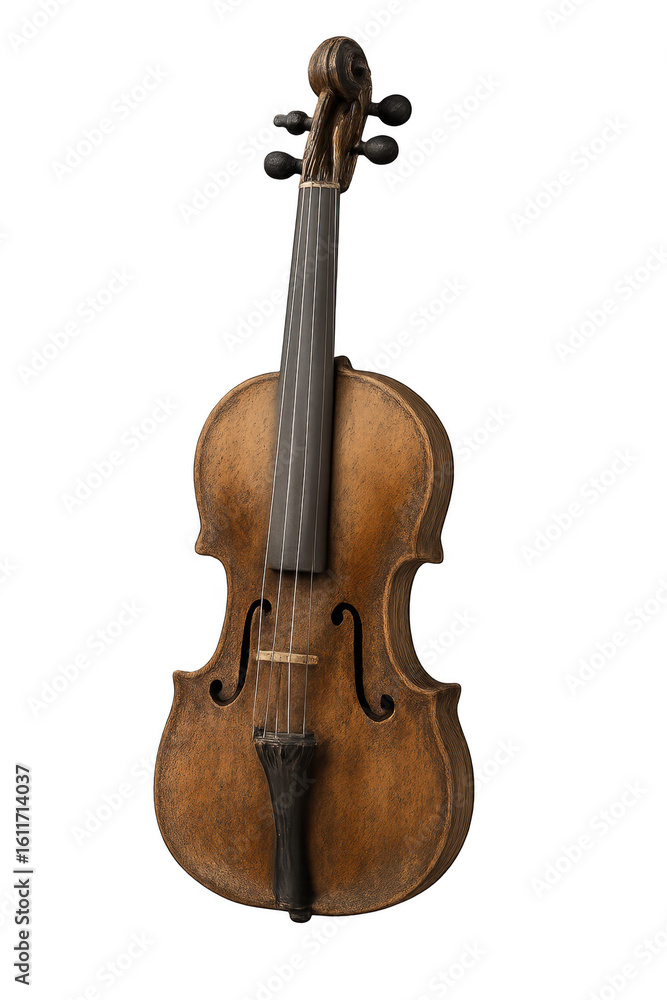 Fototapeta premium Old violin with transparent background showing its details