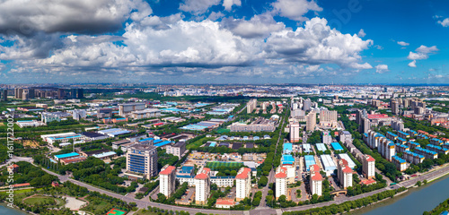 Photography Aerial view of Songjiang New Town, Shanghai, China