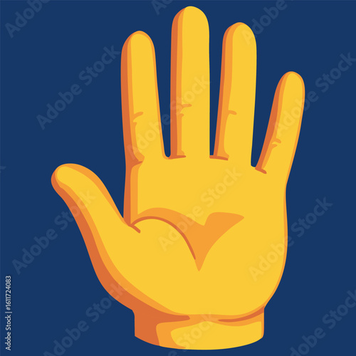 Open Hand Showing Palm and Fingers - Gesturing Stop, Greeting, or High Five