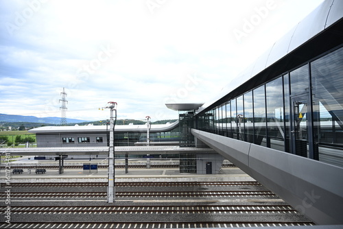 Bahnhof der Koralmbahn in Groß St. Florian – Verkehrsinfrastruktur in der Weststeiermark, Österreich