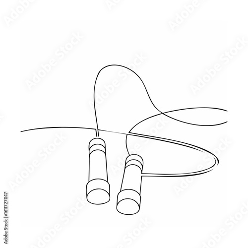 Black line art jump rope skipping rope exercise