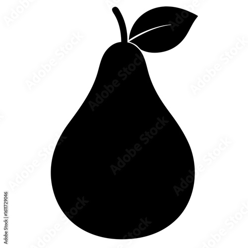 Pear Silhouette Icon - Simple Fruit Outline