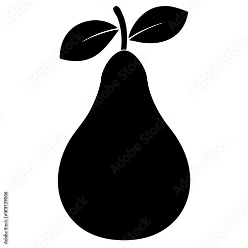 Pear Silhouette Icon - Simple Fruit Outline