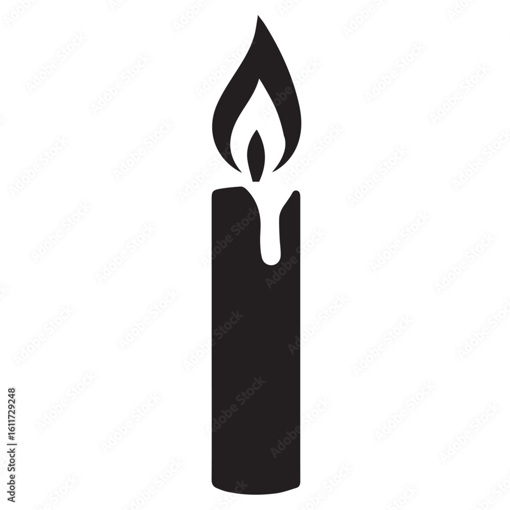 Obraz premium Silhouette Style Vector Minimal Candle Logo Design – Custom Minimalist Candle Logos for Scented Brands, Handmade Shops, Aromatherapy, Wellness, Spa, and Candle Business Branding