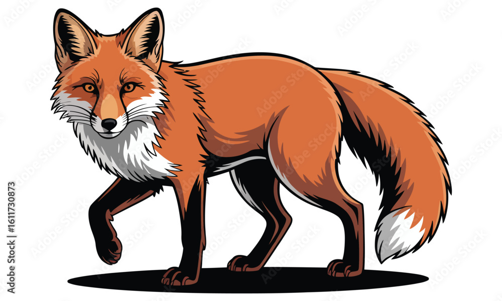 Obraz premium red fox cartoon
