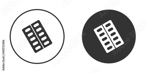 Blister drug pack icon for web, mobile and infographics.